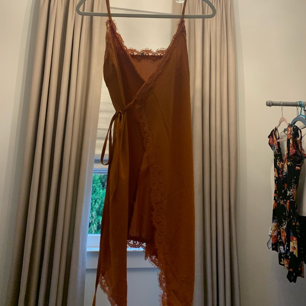 A burnt orange Lacey slip dress!
